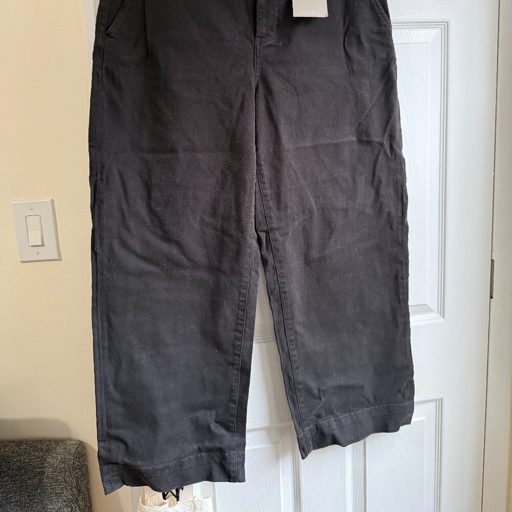 MADEWELL The Twill Wide-Leg Pant in BLACK - Size 14 - NWT